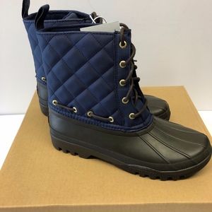 New Women's Sperry Gossling Duck Boots Navy/Brown
